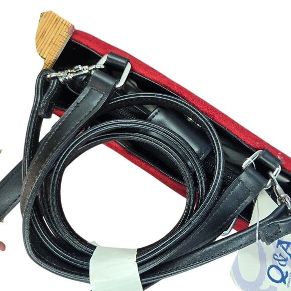 Vintage NWT Q&A Retro Red/Black Small Slingbag/Handbag - Picture 6 of 10